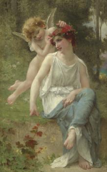 Cupid adorning a young maiden